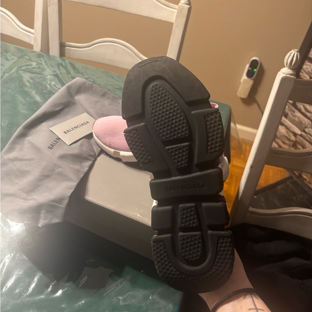 Balenciaga Light Pink Knit Sneakers - Picture 2 of 3